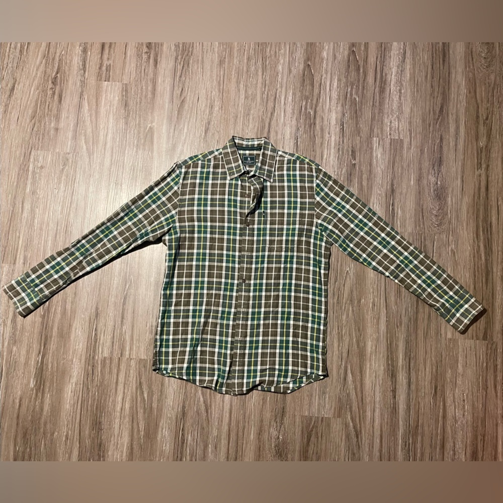 G.H. BASS & CO Green Plaid Button Down Long Sleeve Shirt Men’s Size: S